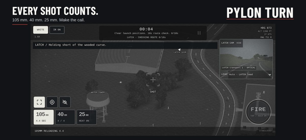 Every shot counts: a 105 mm round in flight over the objective.